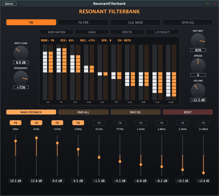 Resonant Filterbank interface